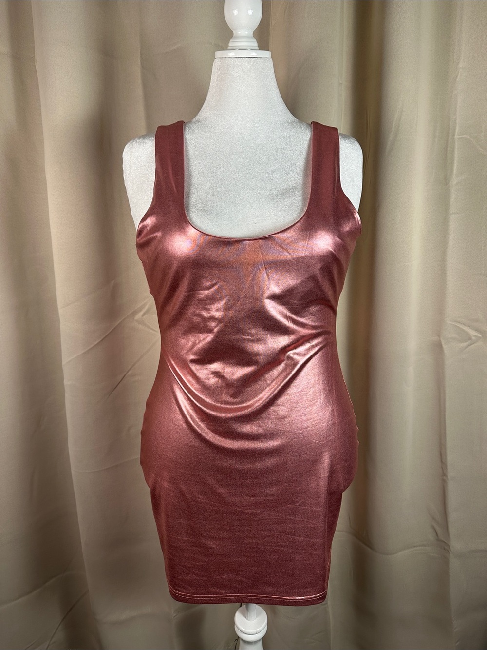 AKIRA Metallic Rose Tank Mini Dress